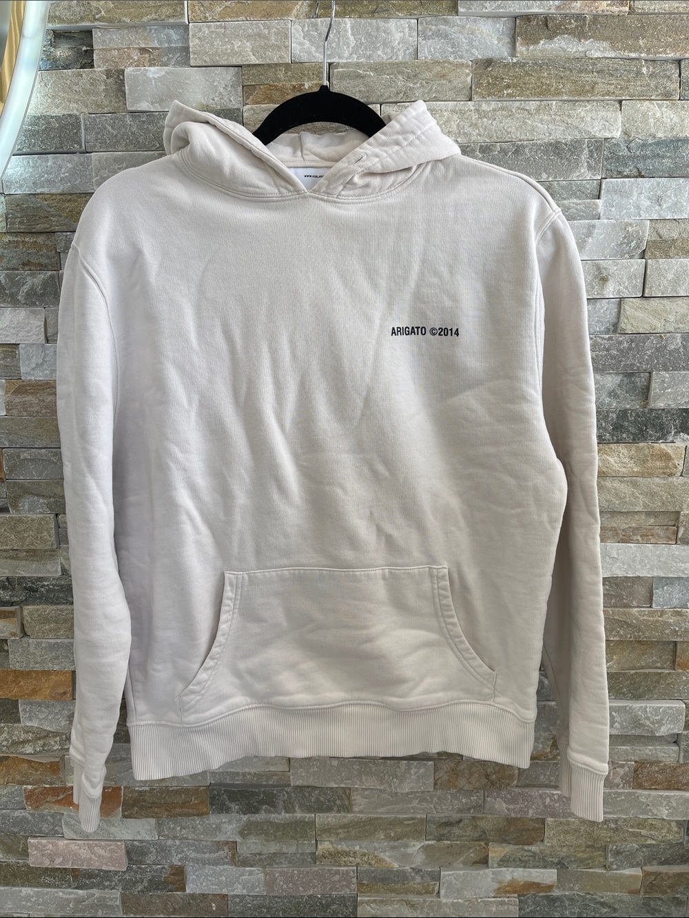 Axel Arigato Off-White Hooded Sweatshirt with Small Chest Logo
